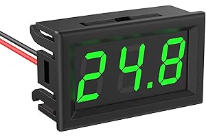 COCAR Woltomierz monitor DC 5 V ~ 120 V Mini cyfrowy woltomierz 0,56 cala 2-przewodowy tester napięcia wyświetlacz LED do pojazdu, ciężarówki, motocykla, łodzi (zielony)