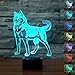 Produktbild 3D wolf hund Nachtlampe 7 Farben ändern Touch Control LED Schreibtisch Tisch Nachtlicht mit bunten USB Powered für Kinder Kinder Familie Ferienhaus Dekoration Valentinstag Geschenk
