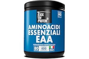 EAA Aminoacidi Essenziali Compresse Rock The Protein® Matrice di 8 Amminoacidi Essenziali Con BCAA, Pre Workout Post Workout, Favoriscono Crescita E Recupero Muscolare, Essential Amino Acids