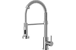 Cobbe Kitchen Tap, Spring Kitchen Sink Mixer Taps with Pull Out Spray, Commercial Faucet Single Handle Lever, High Arc Swivel