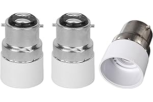 FINELED 3-Pack B22 to E14 Light Adapter Socket Base Converter,BC Cap B22 To E14 ES Edison Screw Light Bulb Lamp Base Socket Converter Extender Adaptor Holder Fitting