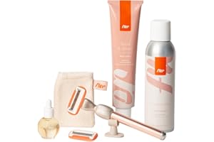 Fler Dream Team Set - Rasoio Donna con Supporto e 2 Lamette di Ricambio, Rasoi Unisex, Set con Mousse per Depilazione, Olio Post Depilazione e Crema Corpo Lenitiva, Lametta con Aloe Vera (Rosa Blush)