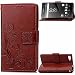 Produktbild Roreikes Schutzhülle für Sony Xperia Z5 CompactLeder Wallet Tasche Brieftasche Schutzhülle, Malerei Blume Schmetterling Muster PU Lederhülle Flip Hülle im Bookstyle Cover Schale Stand Ständer Etui Karten Slot Schutzhülle Tasche Wallet Case für Sony Xperia Z5 Compact - Braun