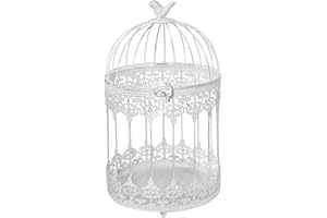Grafelstein Deko-Vogelkäfig Frida weiß Shabby chic Käfig mit Ornamentmuster Landhaus