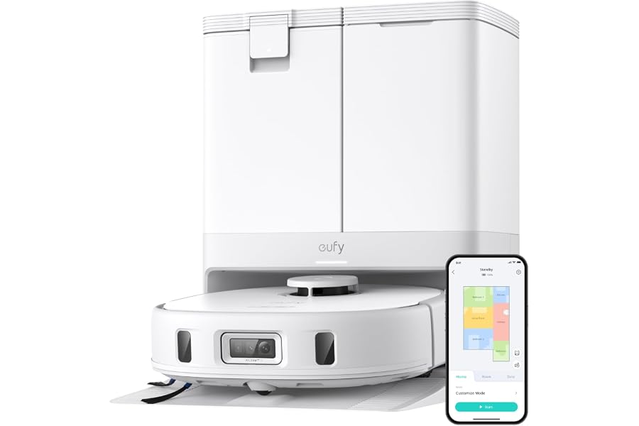 eufy X10 Pro Omni Saugroboter mit Wischfunktion & All-in-One-Station, 8.000Pa, Auto-Absaugen/Befülle