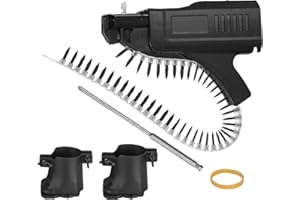 NS JUVYIG Automatic Chain Nail Gun Adapter, Automatic Feed Assorted Screw Gun Attachment, Screw Drill Chain Adapter for Plasterboard/Partition Wall/Wooden Plate/Ceiling (Black)