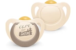 NUK for Nature chupete | 0-6 meses |de caucho sostenibles | materias primas 98 % naturales |Sin BPA | Beige | 2 unidades