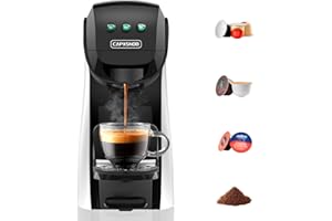 CAPXSNOB Warriors1 Macchina da Caffè a Capsule 4-in-1 per Nespresso OL, Dolce Gusto, Lavazza A Modo Mio e Polvere di Caffè, 20 bars, 0,8 L, Calore e Quantità Regolabili, Compatta Espressore per Casa e Ufficio