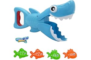 BALOBOO Baby Bath Toys Swimming Pool Shower Gifts Fun Bath Baby Toy for 3+ Year Olds Boy Girl Toddler Summer Bathtub Water Toys Shark Grabber Toy Fish Game Set Bath Toys No Mold for Kids Ages 3 4 5 6 7 8