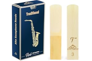 EASTROCK Lot de 10 anches de saxophone alto traditionnel 2.0/2.5/3.0 pour saxophone alto débutant et saxophoniste Force 3.0 à 10