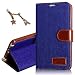 Produktbild Uming Denim-Gewebe Kasten Case Hülle für Samsung Galaxy Note3 N9000 N9005 Cowboy Stoffe Tuch Stoff Jeanshosen Jeans Denim Fabric Denim Material Splice Spleiß Hit Farbe PU-Ledertasche mit Stander Halter Träger Credit Card Slot Leder tasche Wallet Shell Schutz Mobile-Handy Tasche Cover Bag + 1 * Anti Staub Stecker - Mid Blau