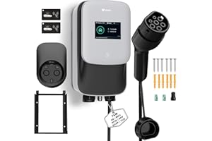 GONEO Wallbox 7kW Stazione di Ricarica 8A-32A per Veicoli Elettrici 230V Monofase OCPP con cavo da 5m con Scheda RFID IP65 IK10 Protezione 4G Wi-Fi APP Bluetooth Carica Appuntamento