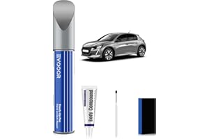 EVOOOR KCA Gris Artense Metallic Kit de retouche peinture automobile avec effaceur de rayures pour Peugeot, Réparation des rayures pour voiture, Solution rapide et facile pour la réparation