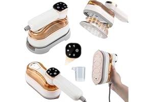SAIKERMAN Travel Steamer for Clothes with LED Display 2 in 1 Handheld Steamer Iron 3 Steam Levels 180ML Tank 15s Fast Heat 1300W Foldable Clothes Steamer Handheld for Travel and Home