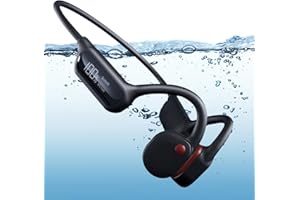 FESOKLAF Wodoodporne słuchawki z przewodnictwem kostnym, IPX8, z pamięcią 32G, Bluetooth 5.3, otwarte ucho, sportowe słuchawki z mikrofonem, bezprzewodowe, do biegania, pływania, jazdy na rowerze, treningu