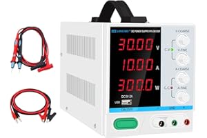 LONGWEI LOGNWEI ® DC Power Supply Variable 30V 10A Bench Power Supply 4-Digital LED Display ，Variable Power Supply for DIY, Electroplating kit，Teaching Supplies，Lab Power Supply with 5V/2A USB Port