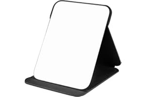 WISYOK składany lusterek podróżny, lusterko stojące z wieloma kątami ustawienia, składane lusterko z czarną skórą PU, lusterko kosmetyczne Super HD, lusterko do ręki, kompaktowe lusterko, małe