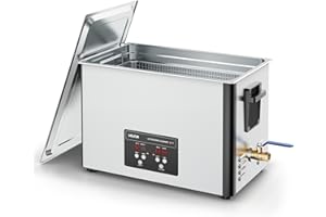 VEVOR Pulitore a Ultrasuoni da 30 L, Macchina Professionale per la Pulizia a Ultrasuoni, con Cestello di Pulizia e Schermo Digitale, in Acciaio Inossidabile da 480 W e 40 kHz per Parti, Carburatori