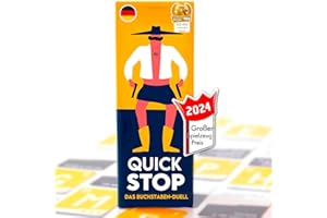 ATM GAMING Quickstop – German Version - Il duello delle lettere – Gioco di carte per ragazzi e adulti – Veloce e folle – 2 – 7 giocatori – Gioco a partire dai 10 anni – Gioco di famiglia