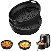 GRIFEMA Silicone Mould Round Air Fryer 2PCS 5-8L for COSORI Cecotec | Reusable Silicone Basket BPA Free, Non-Stick and Dishwa