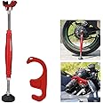 JFG RACING Motorcycle Rear and Front Wheel Stand Lift Trail Stand Easy And Portable - the Sixth Generation - Red