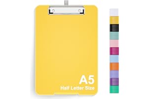 ‎HNOGRI Hnogri A5 Klemmbrett mit Lagerung, 6 x 9'' faltbar, Kunststoff, A5, Schwarz, Weiß, Grün, Blau, Stahlclip, 80 Blätter