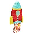 Juvale Small Rocket Ship Pinata, Kids Space Themed Birthday Party Supplies, 16.5 x 12.5 x 3 Inches