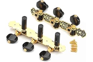 RuiJOTWAT Black & Gold Guitar Machine Heads Tuning Keys Pegs For Classical Guitar Ratio 1:18