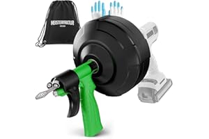 Meisterfaktur Desatascador Tuberias [7,5M] - Función Automática - Espiral para Desatascar Tuberias Automática - ¡Espiral Limpiador de Desagües y de Tuberías para Aficionados al Bricolaje!