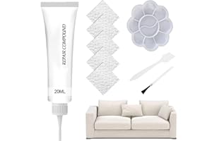 Cutiolly Kit Riparazione Pelle,Crema Riparazione Pelle,Crema Riparazione Nera, Rinnovo Manutenzione Auto per Sedili, Bianco
