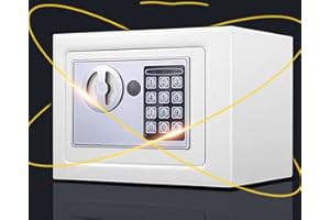 JAOSY Electronic Password Digital Safety Box Security Safe Key Lock Strong Steel, Home Office Money Deposit Box With 2 Emergency Keys for Cash Jewelry (4.6L, white)