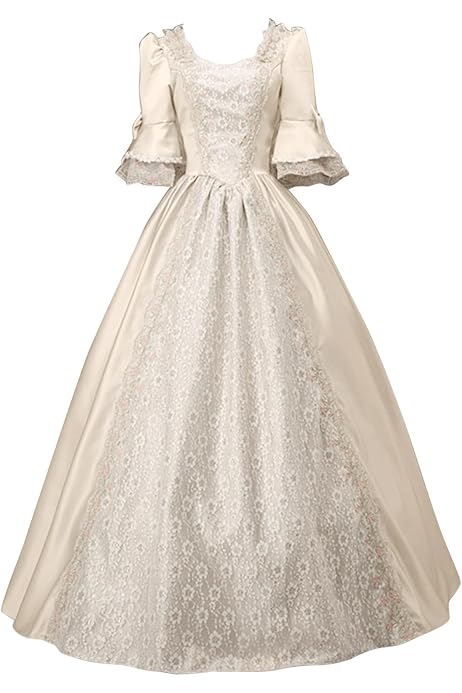 Abito medievale da donna, lungo, abito vittoriano, da donna, stile
