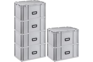 PROREGAL SuperSparSet 6x Eurobox NextGen Portable | HxBxT 33,5x40x60cm | 65 Liter | Eurobehälter, Transportbox, Transportbehälter, Stapelbehälter