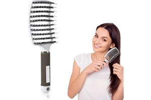 ‎FILFEEL Szczotka do włosów grzebień, salon masaż skóry głowy szczotka do włosów włosie i nylonowe narzędzia do stylizacji fryzjerskiej (biała)