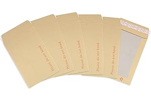 Postmaster A5 C5 Do Not Bend Board Back Envelopes 229 x 162 mm Peel Seal 50 Pack, Brown