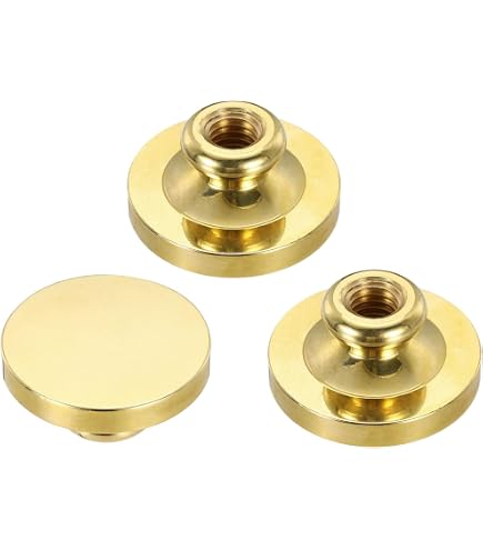PATIKIL 25mm Blank Wax Seal Stamp Set - 5 Pack Round Brass Heads For Letters, Invitations, Cards & Crafts