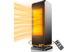 HAKOFS Electric Space Heater Low Energy - 1800W Ceramic Fast Heating Fan Heater with Thermostat ECO Efficient, Vertical & Horizontal Oscillating, Overheat Protection Portable Heater Silent for Home