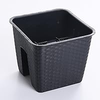 Blumenkasten Balkonkasten Railing Geländerkasten Blumentopf 4 Farben Rattan Optik 2 Größen von rg-vertrieb (280…