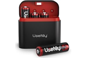 USENIY Lithium Batteries AA 4-Pack with Charger, 3600mWh High Capacity 1.5V Batteries, Long Lasting Rechargeable AA Li-ion Battery with Integrated Charing Storage Box