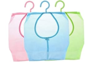 HILAI Sac à Pinces à Linge Sac de Rangement en Maille avec Crochet Panier de Rangement Suspendu pour Armoire à Linge 3PCS Peg Bags