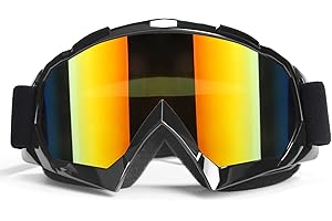 4-FQ Motocross Brille, ATV Dirt Bike Off Road Racing MX-Fahrbrille, Crossbrille,Hochwertige Motorradbrillen, Anti Fog UV Schutzbrille mit Double Lens Schaumstoffpolsterung (Schwarz)