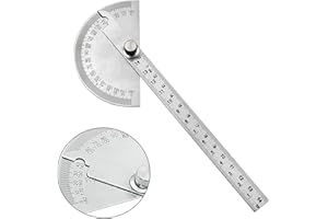 BENATON 0-180 Degrés Rapporteur D'angle à Tête Ronde, Multifonctionnel En Acier Inoxydable Protractor Angle, Rapporteur D'angle tête Ronde Ingénieur Protractor pour Peinture Dessin
