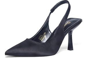 GENSHUO Seksowne damskie buty na obcasie, szpilki na wysokim obcasie, szpiczasty obcas 8 cm/3,15 cala, sandały z zamkniętymi palcami