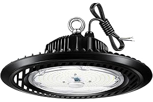 CheDux LED UFO Lámpara Industrial 120° Luz de Bahía Alta 150W 24,000 LM Económica Luz de Garaje Luz Diurna Blanca 5000K IP65 para uso Interior y Exterior Lámpara de Iluminación (150W)
