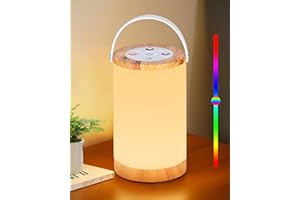 Alinana Lampe de Chevet Tactile Dimmable, LED Veilleuse pour Enfant avec 8 Couleurs et 4 Modes, Lampe de Chevet Sans Fil 2200mAh avec Fonction Mémoire pour Chambre et Salon
