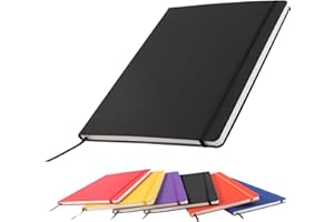 LEFUTE A4 Notebook, Notebook A4 Note Book A4 Notepad The Notebook for School Office Home Business Writing Pads & Diaries Taking 160 Pages (80 Sheets)-Black