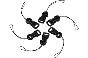 INNOHHUSTLE 6 Pcs Camera Strap Quick Release Black QD Loops Connector Adapter Camera Quick Release Lanyard Clip Compatible for All Compact Digital Cameras Binoculars Drone Remote Control and USB Stick