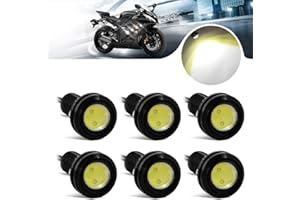 Teguangmei 6Pcs 18mm Eagle Eye LED 9W DRL Antibrouillard Voiture Moto Lumière Daytime Running Haute Puissance Clearance Marker Lights Lampe Blanc