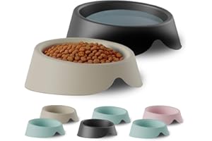 PLASTIKEN Comedero Perro y Gato - 2 Cuencos Comederos para Perros y Gatos Hechos en España con Materiales 100% Reciclados - Platos y Bebederos para Agua y Comida - 2 Uds x 500ml - Tamaño Mascotas Medianas