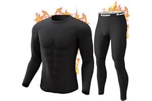CL convallaria Men's Thermal Underwear Set Ultra Soft Fleece Lined Long Johns Winter Gear Base Layer Top and Bottom Set Sport Style